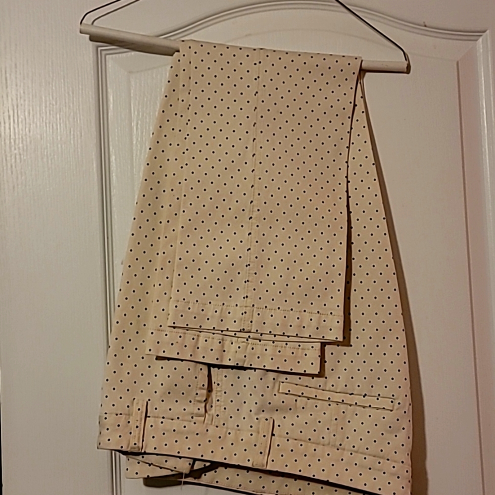 J crew size 32 polka-dot pants white
